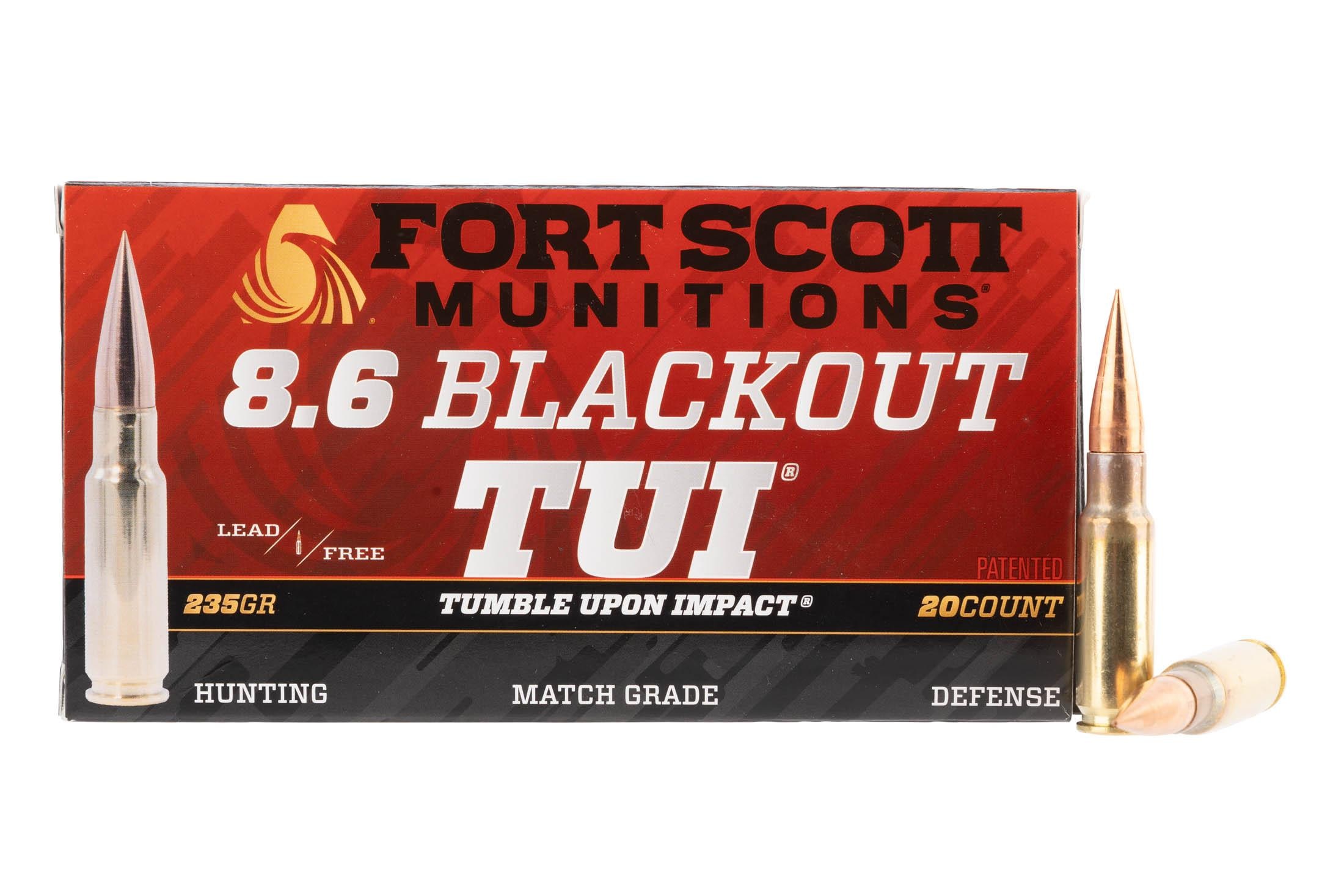 Fort Scott Munitions 86BLK235SCV1 Tumble Upon Impact (TUI) 8.6 Blackout 235 gr 20 Per Box/ 10 Cs,Centerfire Rifle Rounds